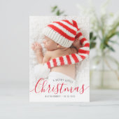 Weihnachtstypografie: Geburtshilfeankündigung Karte (Stehend Vorderseite)