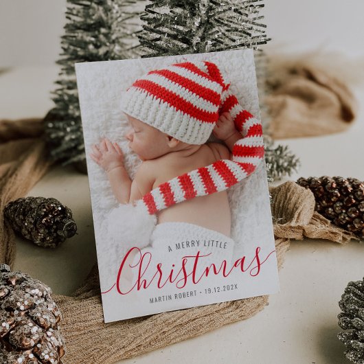 Weihnachtstypografie: Geburtshilfeankündigung Karte