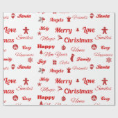 Weihnachtstypografie Geschenkpapier (Flach)