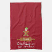 Weihnachtstypografie Gingerbrei Backen Geschirrtuch (Vertikal)