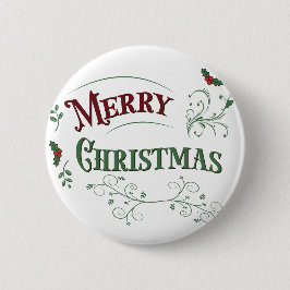 Weihnachtstypografie im Vintage-Stil Button