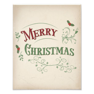 Weihnachtstypografie im Vintage-Stil Fotodruck