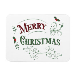 Weihnachtstypografie im Vintage-Stil Magnet