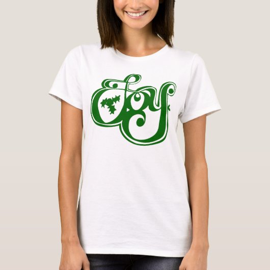Weihnachtstypografie Joy Holly T-Shirt (Vorderseite)