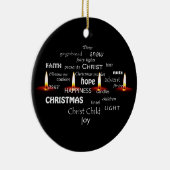 Weihnachtstypografie Keramik Ornament (Rechts)