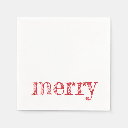 Weihnachtstypografie MERRY Weihnachtsfest modern Serviette (Vorderseite)