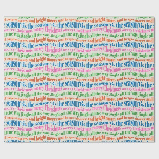 Weihnachtstypografie Moderner Feiertag Geschenkpapier (Flach)