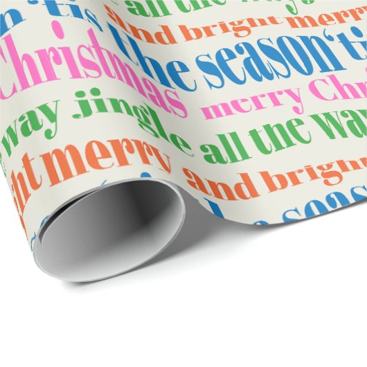 Weihnachtstypografie Moderner Feiertag Geschenkpapier (Rolleneckpunkt)