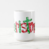 Weihnachtstypografie Red Green Festive Coffee Tass Kaffeetasse (Mittel)