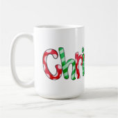 Weihnachtstypografie Red Green Festive Coffee Tass Kaffeetasse (Links)