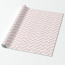 Weihnachtstypografie Rot auf weißem Wrapping Paper