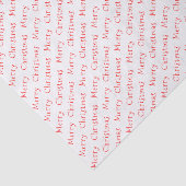 Weihnachtstypografie Rot auf Weißzettelpapier Seidenpapier (Ausschnitt)