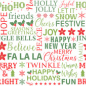 Weihnachtstypografie Rot & Grün Nahtloses Muster Aufkleber (Vorderseite)