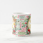 Weihnachtstypografie Rot & Grün Nahtloses Muster Kaffeetasse (Mittel)