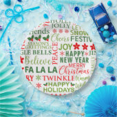 Weihnachtstypografie Rot & Grün Nahtloses Muster Pappteller (Party)