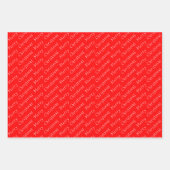 Weihnachtstypografie Rot und Weißes Wrapping Paper Geschenkpapier Set (Vorderseite)