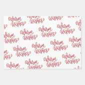 Weihnachtstypografie Schwarz-Gold-Weiß Geschenkpapier Set (Vorderseite)