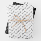 Weihnachtstypografie Schwarz/Weiß Geschenkpapier Set (Beispiel)