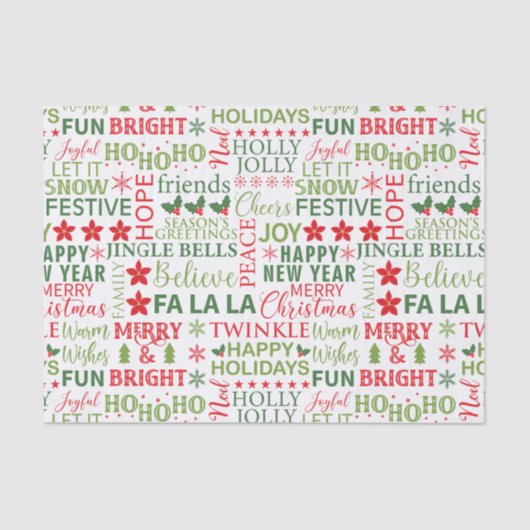 Weihnachtstypografie Seidenpapier (Vorderseite)