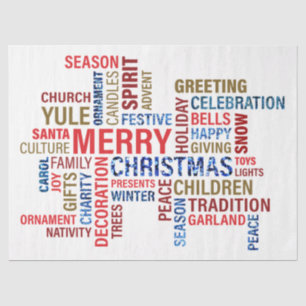 Weihnachtstypografie Seidenpapier