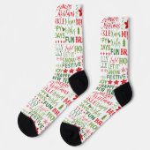 Weihnachtstypografie Socken (Linkes Detail)
