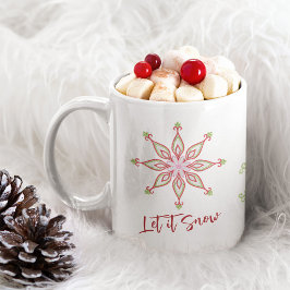 Weihnachtstypografie Trendy Simple Snowflakes Kaffeetasse