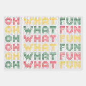 Weihnachtstypografie Ugly Sweater Textur Geschenkpapier Set (Vorderseite 3)