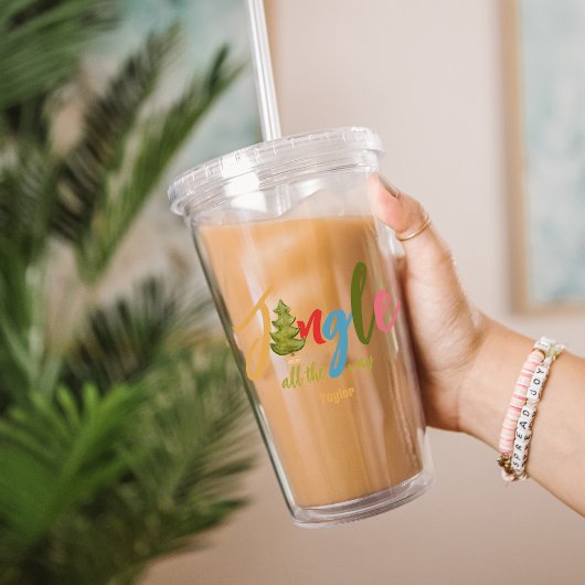 Weihnachtstypografie Wreath Joath Niedlich Name Ho Acryltrinkbecher