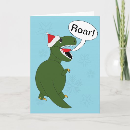 WeihnachtsTyrannosaurus Rex Feiertagskarte (Vorderseite)
