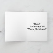 WeihnachtsTyrannosaurus Rex Feiertagskarte (Innenseite)