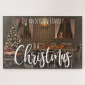 Weihnachtsüberlagerung Name Place Datum Upload Fot Puzzle (Horizontal)