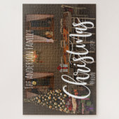 Weihnachtsüberlagerung Name Place Datum Upload Fot Puzzle (Vertikal)