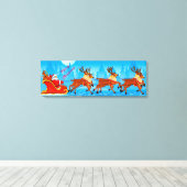 Weihnachtsübersicht/Weihnachtsmann und Schlitten Leinwanddruck (Insitu (Holzboden))