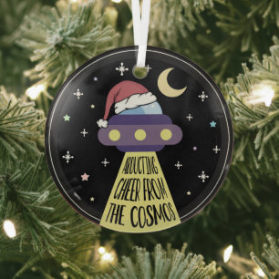 WeihnachtsUFO Funny Ornament Aus Glas