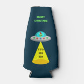 WeihnachtsUFO Ho Alien fliegende Untertasse Custom Flaschenkühler (Vorderseite)