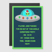 WeihnachtsUFO Ho Alien fliegende Untertasse Custom Magneteinladung (Vorne/Hinten)