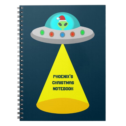 WeihnachtsUFO Ho Alien fliegende Untertasse Custom Notizblock (Vorderseite)