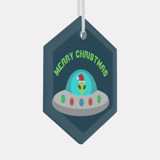 WeihnachtsUFO Ho Alien fliegende Untertasse Custom Ornament Aus Glas (Vorderseite Rechts)