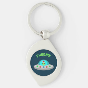 WeihnachtsUFO Ho Alien fliegende Untertasse Custom Schlüsselanhänger