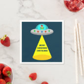 WeihnachtsUFO Ho Alien fliegende Untertasse Custom Serviette (Beispiel)