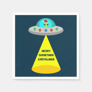 WeihnachtsUFO Ho Alien fliegende Untertasse Custom Serviette