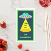 WeihnachtsUFO Ho Alien fliegende Untertasse Custom Serviette (Beispiel)