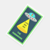 WeihnachtsUFO Ho Alien fliegende Untertasse Custom Serviette (Ecke)