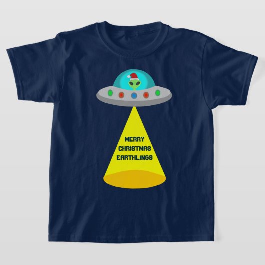 WeihnachtsUFO Ho Alien fliegende Untertasse Custom T-Shirt (Ablage )