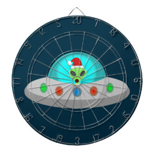 WeihnachtsUFO Ho Alien fliegende Untertasse Dartscheibe