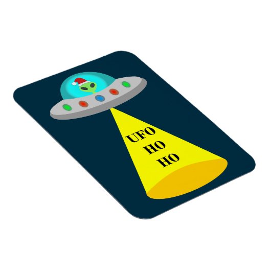 WeihnachtsUFO Ho Alien fliegende Untertasse Magnet (Rechte Seite)