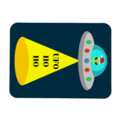 WeihnachtsUFO Ho Alien fliegende Untertasse Magnet (Horizontal)