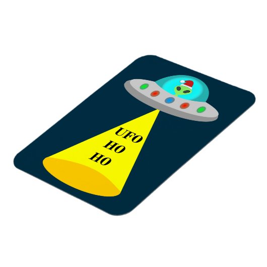 WeihnachtsUFO Ho Alien fliegende Untertasse Magnet (Linke Seite)