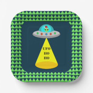 WeihnachtsUFO Ho Alien fliegende Untertasse Pappteller
