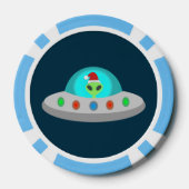 WeihnachtsUFO Ho Alien fliegende Untertasse Pokerchips (Rückseite)